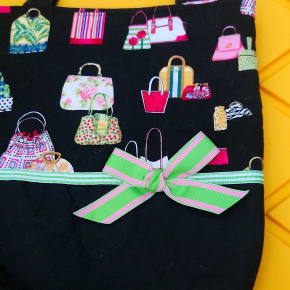 Adorable retro botique hand sewn lined & PADDED cloth purse/sactchel. - Picture 2 of 10